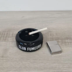 Cendrier En Céramique Noire - Club Fumeurs