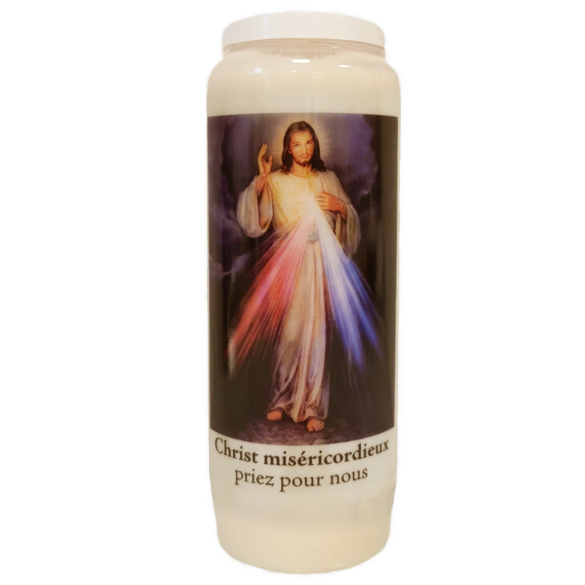 Bougie De Neuvaine Au Christ Miséricordieux - Volonté Et Courage