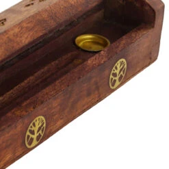 Boite Brûle Bâton Et Cône D'encens Arbre De Vie En Bois De Ro