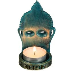 Bougeoir D’ambiance Bouddha Thaï En Résine