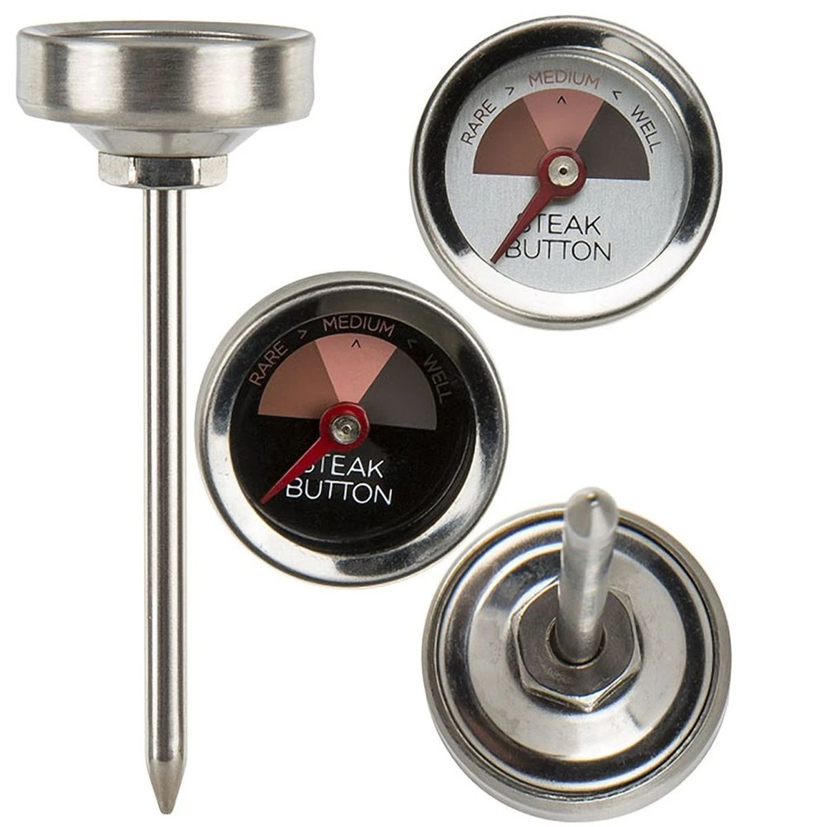 2 Thermomètres à Viande En Acier