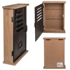 Boite à Clés En Métal Et Bois Rétro Industrielle Noire