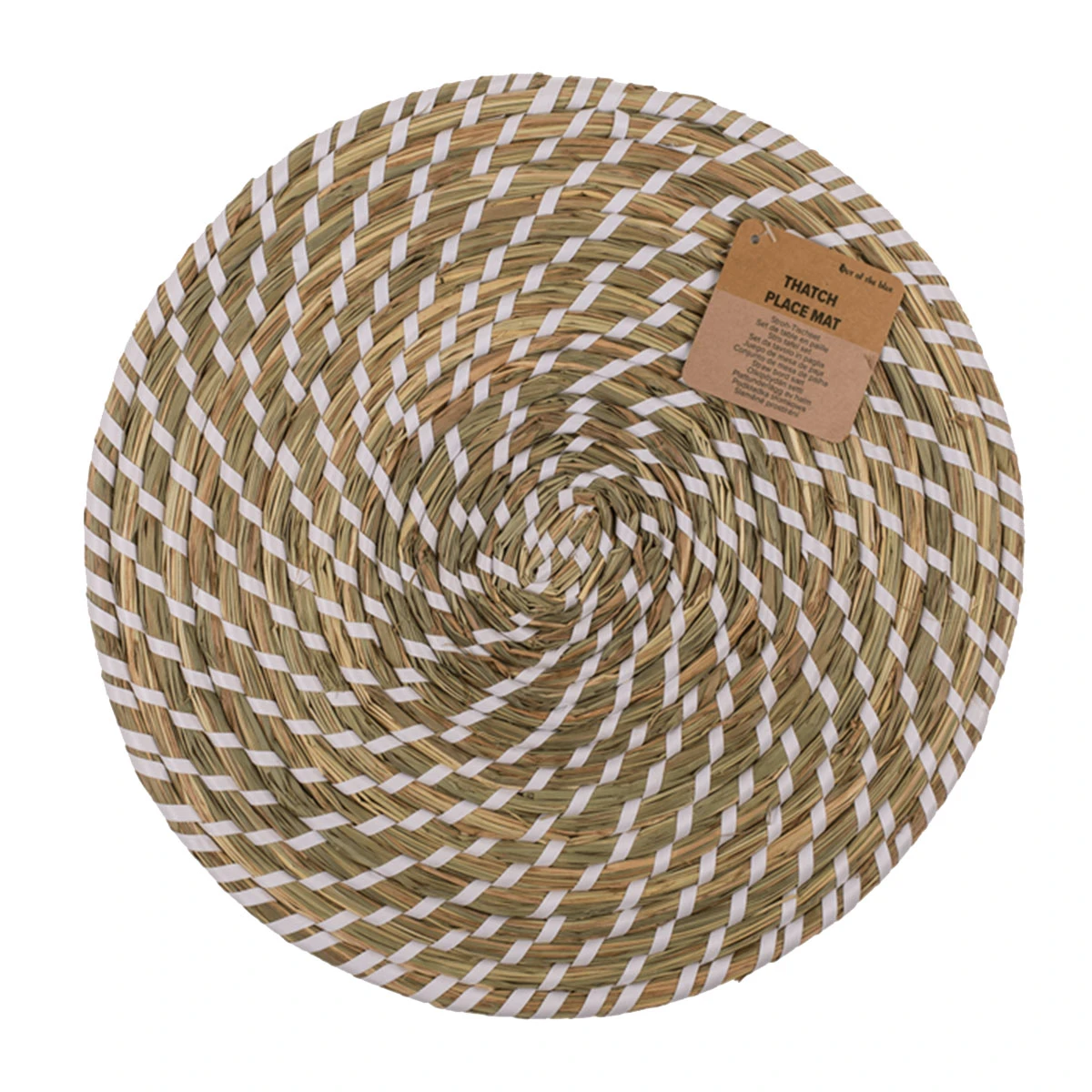 Set De Table Rond En Paille 32 Cm - Modèle Blanc – Image 2