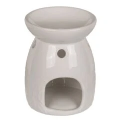 Brûleur Aromatique Feuilles En Céramique Blanche 13 Cm