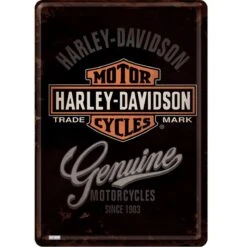 Carte Postale Plaque Métal Harley Davidson Genuine