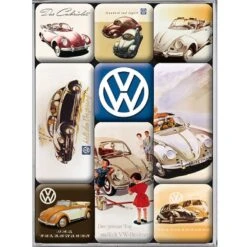 Magnets Volkswagen Beetle - 9 Petits Aimants émaillés