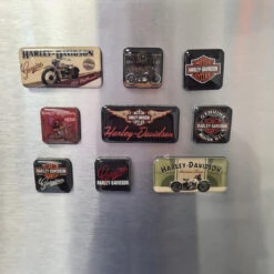 Magnets Harley Davidson Vintage - 9 Petits Aimants émaillés