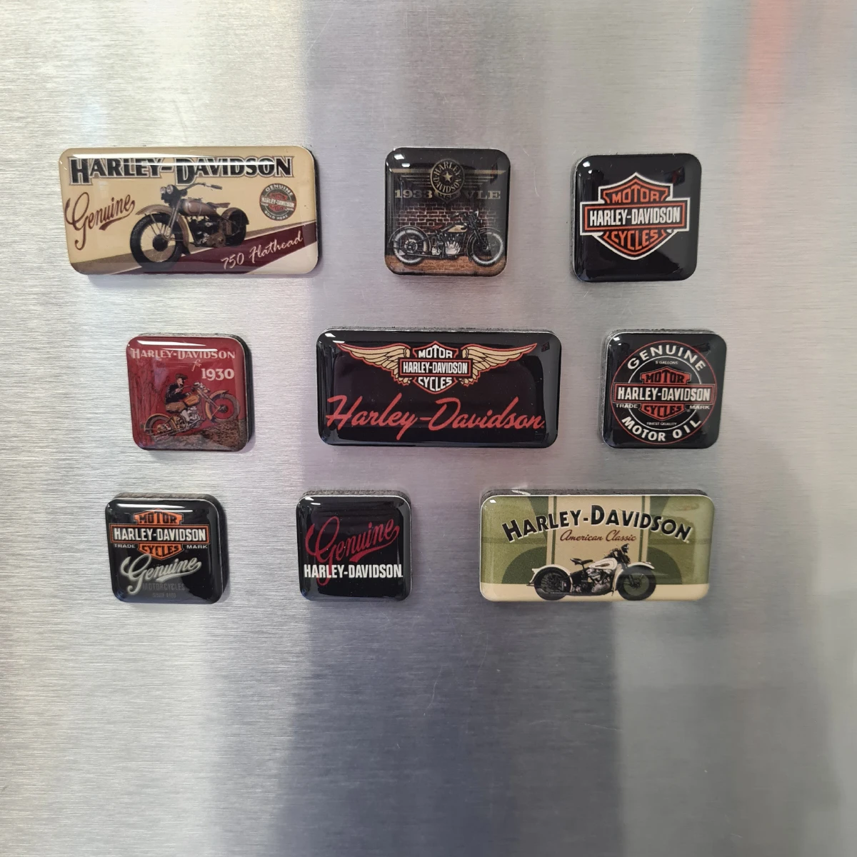 Magnets Harley Davidson Vintage - 9 Petits Aimants émaillés