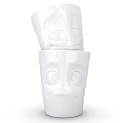 2 Gobelets Joyeux Et Perplexe En Porcelaine Tassen