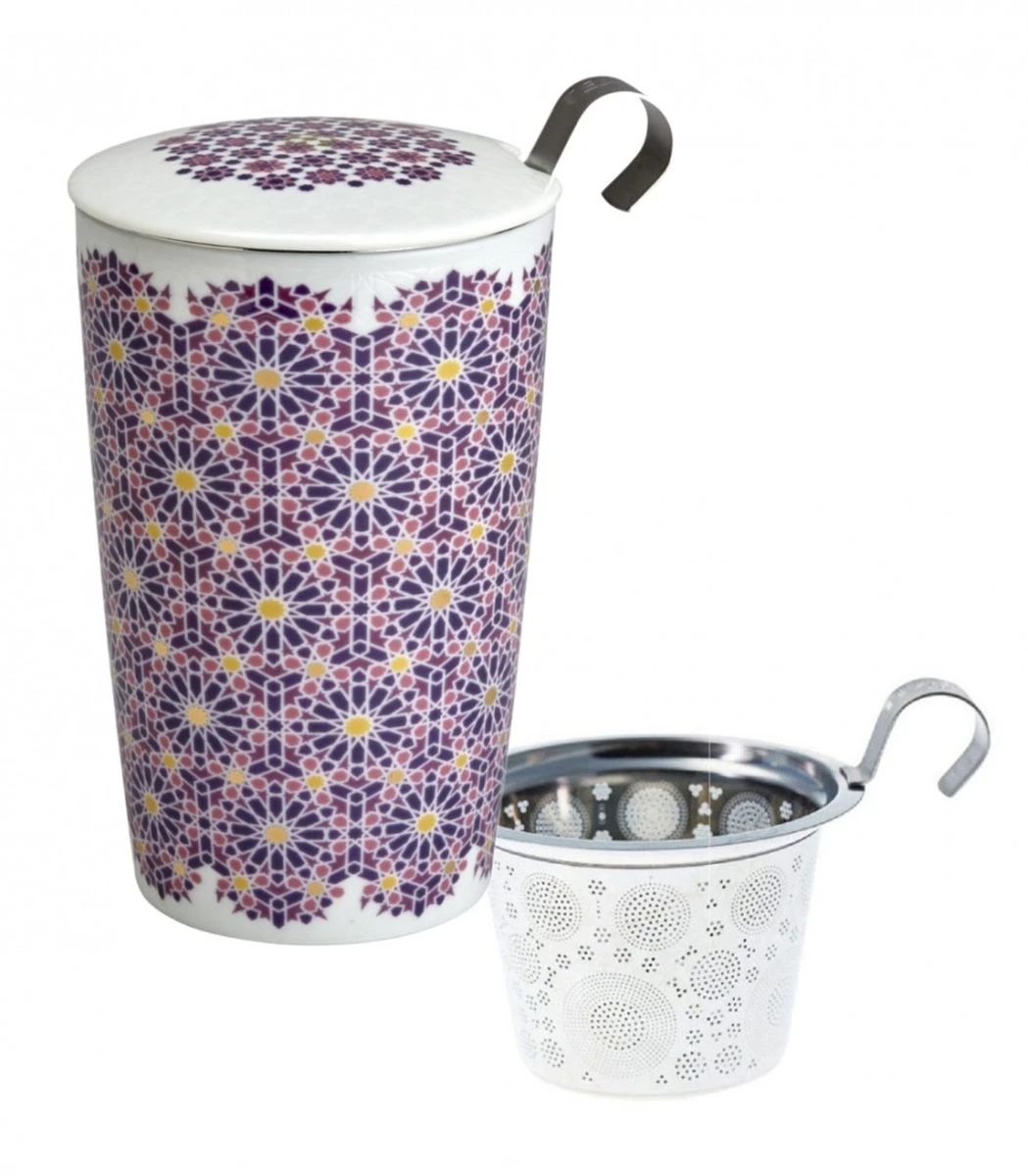 Tisanière Andalusia Berry En Porcelaine Avec Infuseur Métal – Image 2