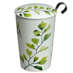 Tisanière Ginkgo En Porcelaine Avec Infuseur Métal