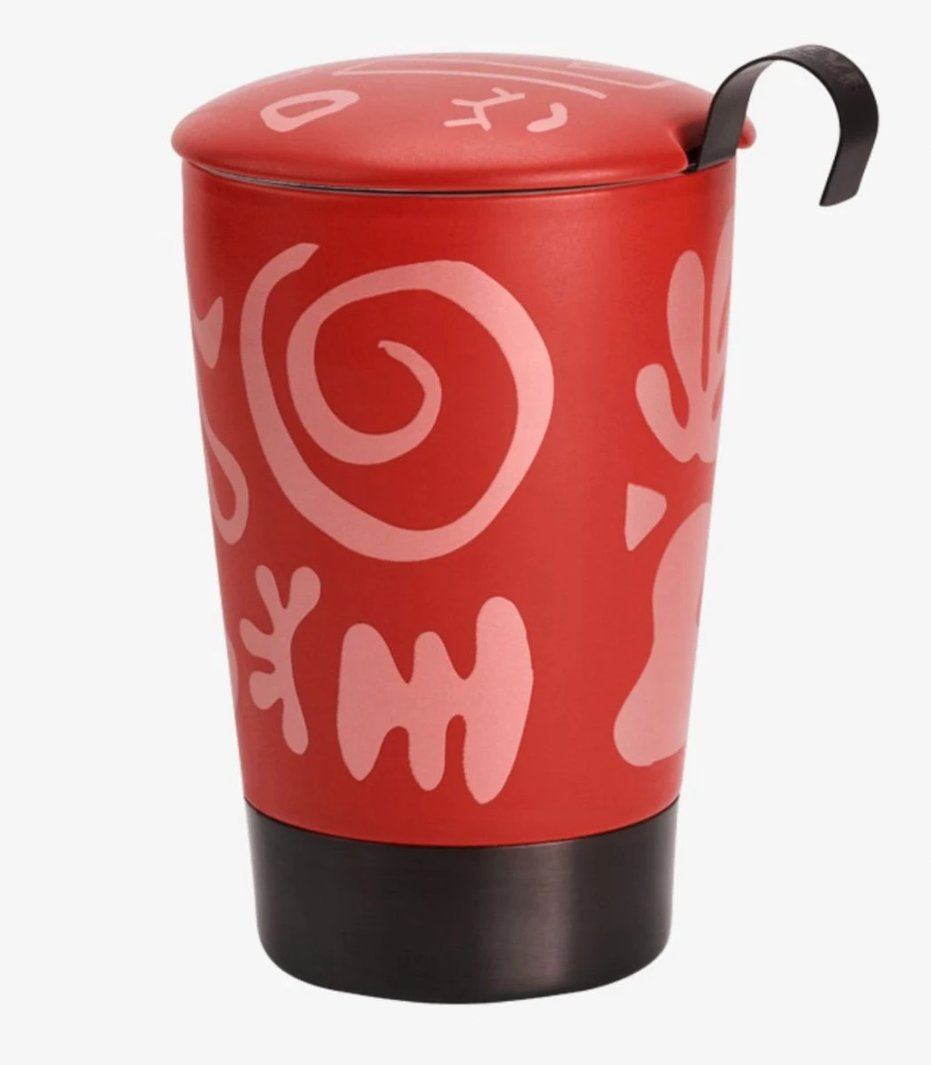 Tisanière Opéra Rouge En Porcelaine Avec Infuseur Métal – Image 2