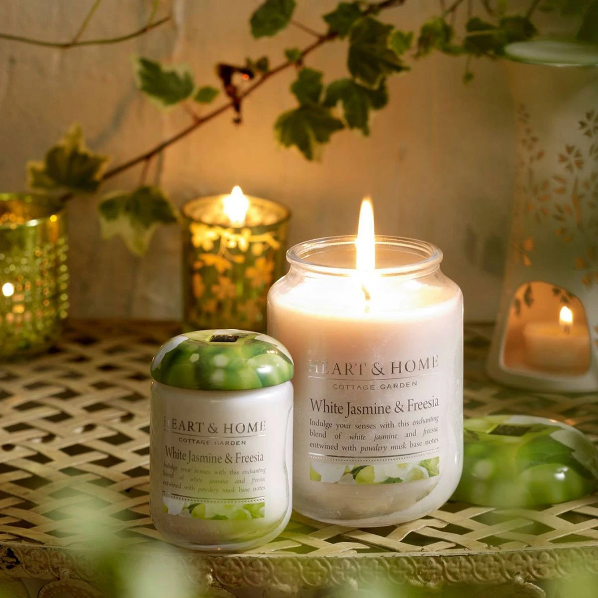 Bougie Votive Heart And Home 15 Heures - Freesia Et Jasmin Blanc