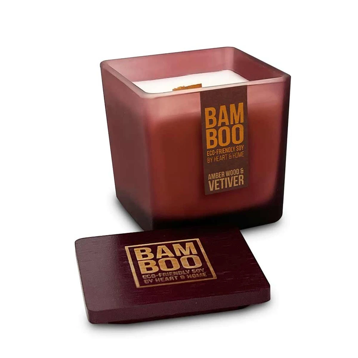 Grande Bougie Heart And Home Bambou Bois D'Ambre Et Vétiver – Image 2