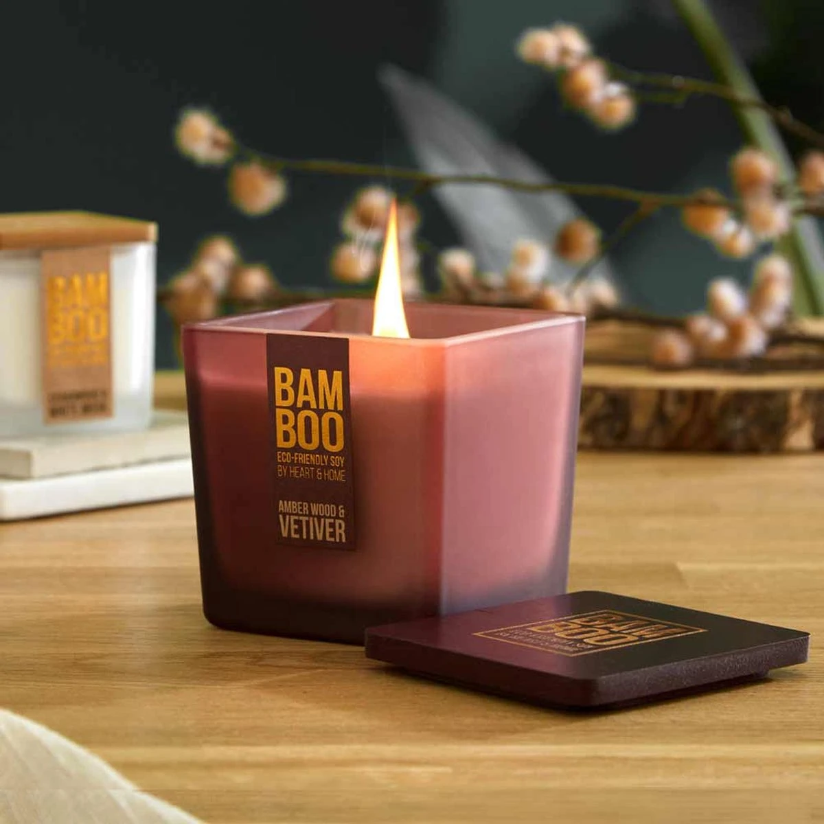 Grande Bougie Heart And Home Bambou Bois D'Ambre Et Vétiver