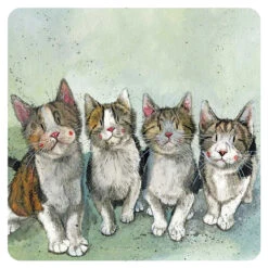 Dessous De Verre Chats Quadruplés Par Alex Clark