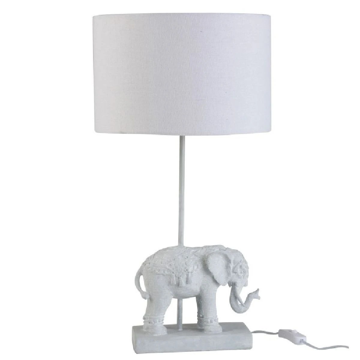 Lampe Eléphant En Résine Blanche 58 Cm – Image 2