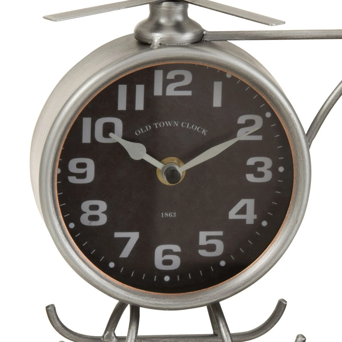 Horloge Hélicoptère Vintage En Métal Vieilli 20 Cm