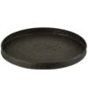 Plateau Rond En Métal Embossé Noir