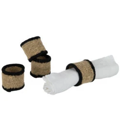 Ensemble De 4 Ronds De Serviette En Herbes Marines