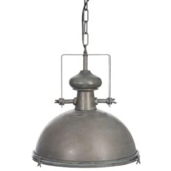 Lustre Industriel En Métal Gris Forme Boule