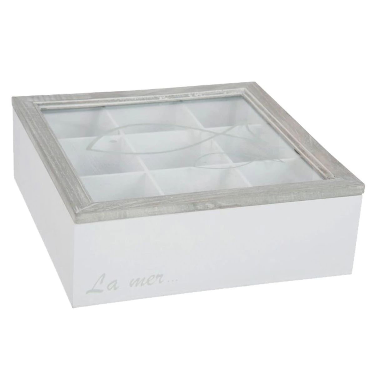 Boite La Mer Poisson En Bois Compartimentée – Image 2