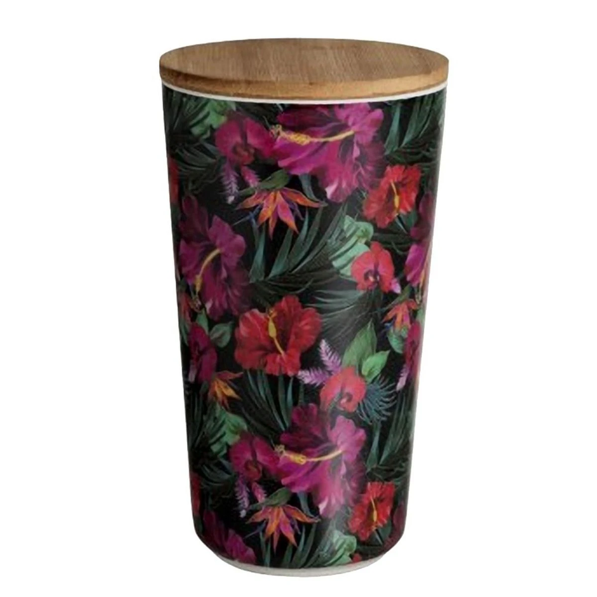 Pot En Bambou - Esprit Exotique - Fleurs Tropicales