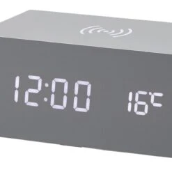 Réveil Avec Chargeur De Téléphone Par Induction - Gris