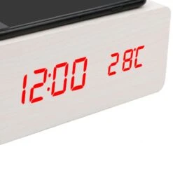 Réveil Avec Chargeur De Téléphone Par Induction - Bois