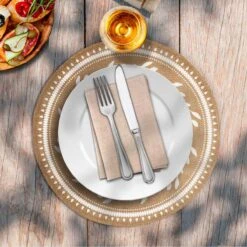 Set De Table Rond En Toile De Jute - LOVE