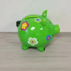 Tirelire En Céramique - Cochon Vert