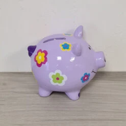 Tirelire En Céramique - Cochon Violet
