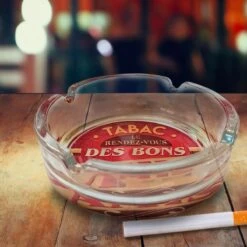 Cendrier Rond En Verre Rétro - Le Rendez-vous Des Bons Amis