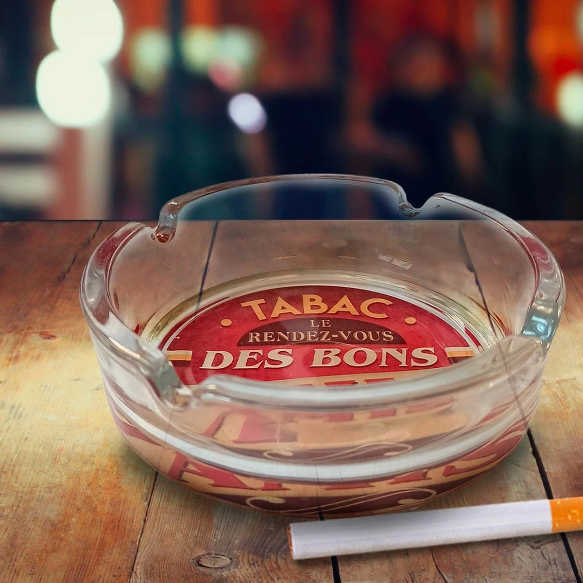 Cendrier Rond En Verre Rétro - Le Rendez-vous Des Bons Amis