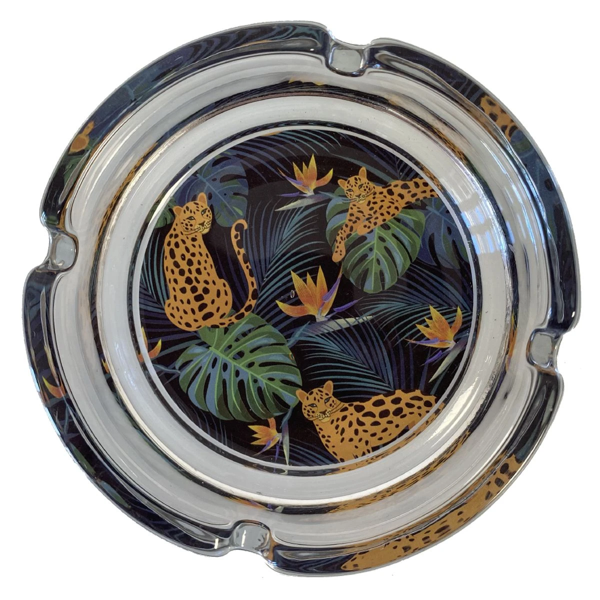 Cendrier Rond En Verre Guépards