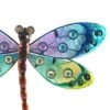 Décoration Murale Libellule Multicolore En Métal Et Verre 17 Cm