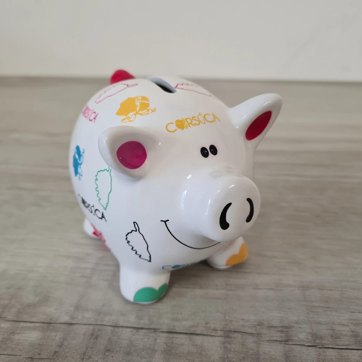 Tirelire Cochon Corse En Céramique Blanche 8 Cm