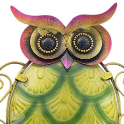 Décoration Murale Hibou En Métal Et Verre 20 Cm