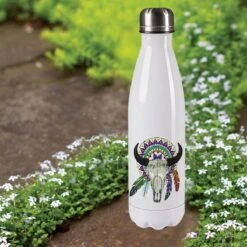 Gourde Isotherme En Inox Sublimée Crâne De Buffle - 500 Ml