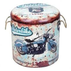 Pouf Coffre De Rangement Motorbike 40 Cm