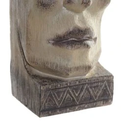 Pot En Résine Visage Beige 39 Cm