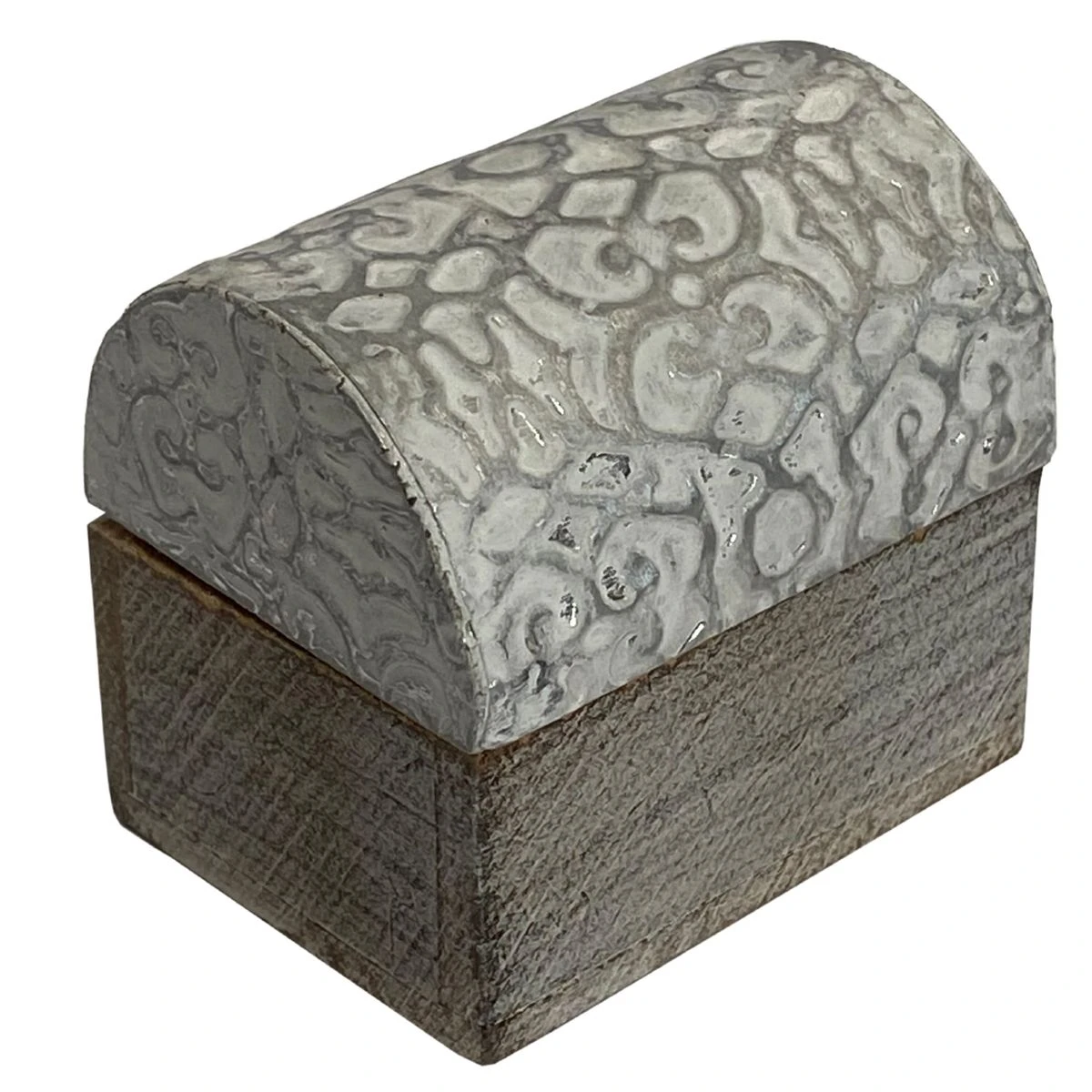 Boîte Blanche En Bois Patiné Argent - Arabesque – Image 2