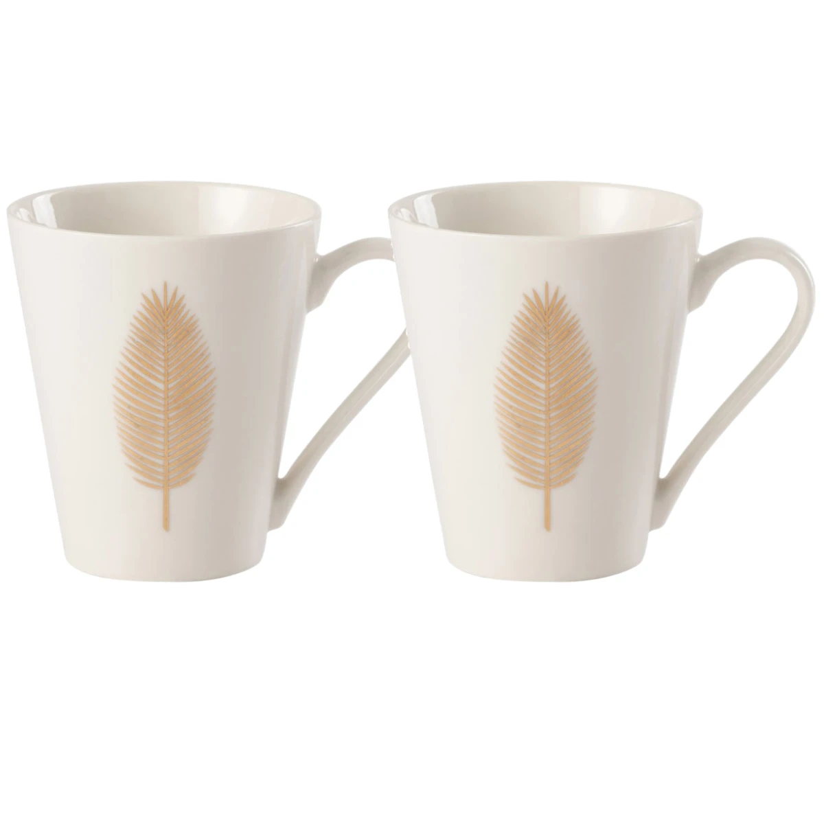 Set De 2 Mugs Plumes En Porcelaine Blanche – Image 2