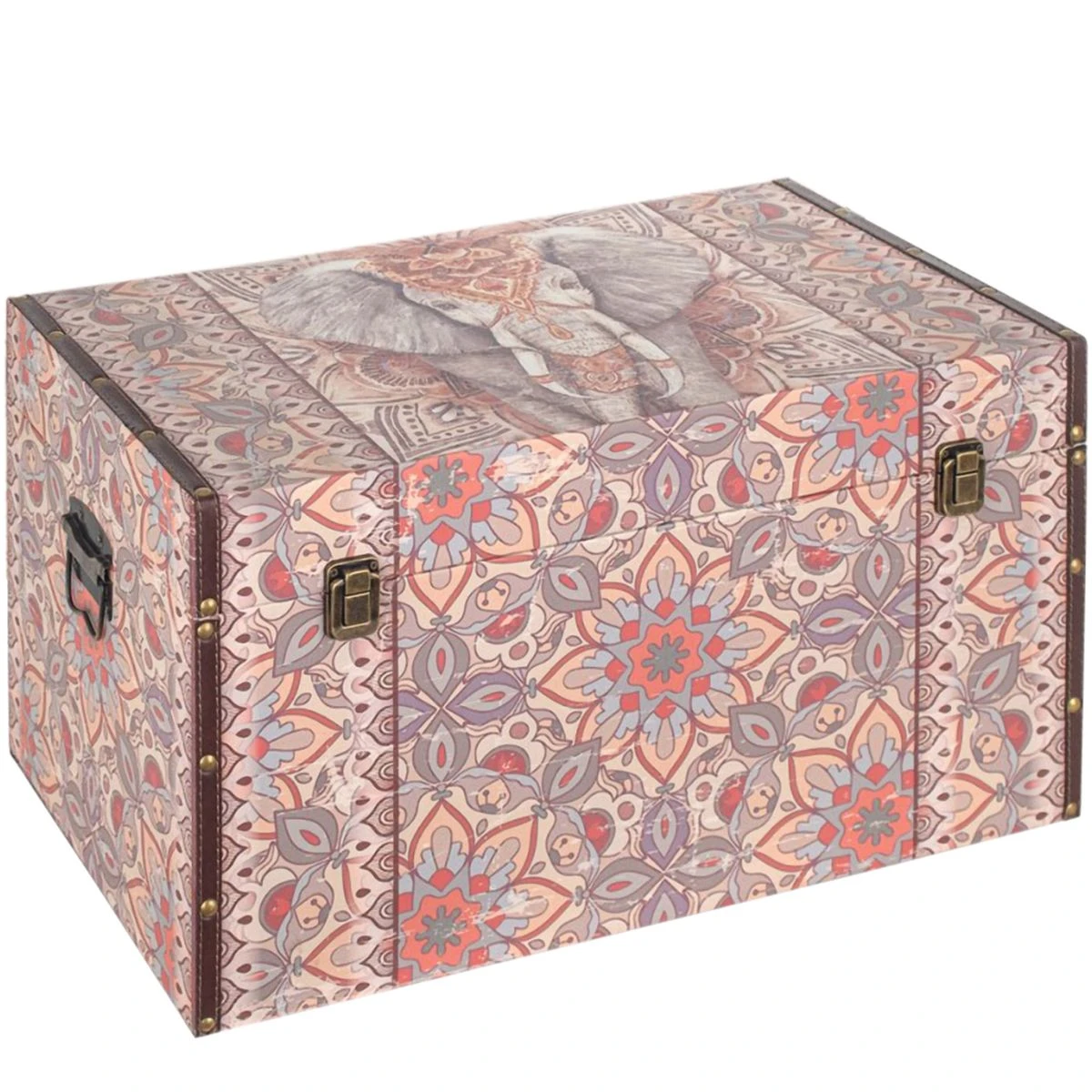 Malle De Décoration Et De Rangement Éléphant Ethnique 70 Cm – Image 4