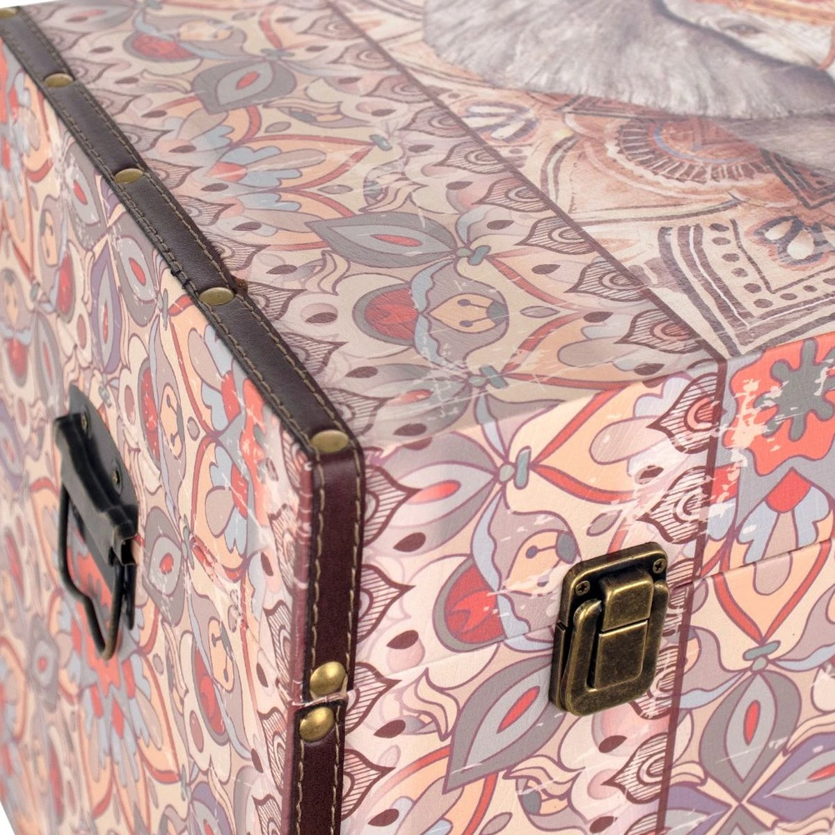 Malle De Décoration Et De Rangement Éléphant Ethnique 70 Cm – Image 3