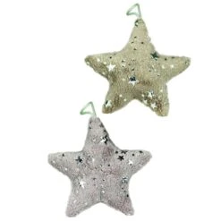 2 étoiles En Peluches - Décorations De Noël 12 Cm