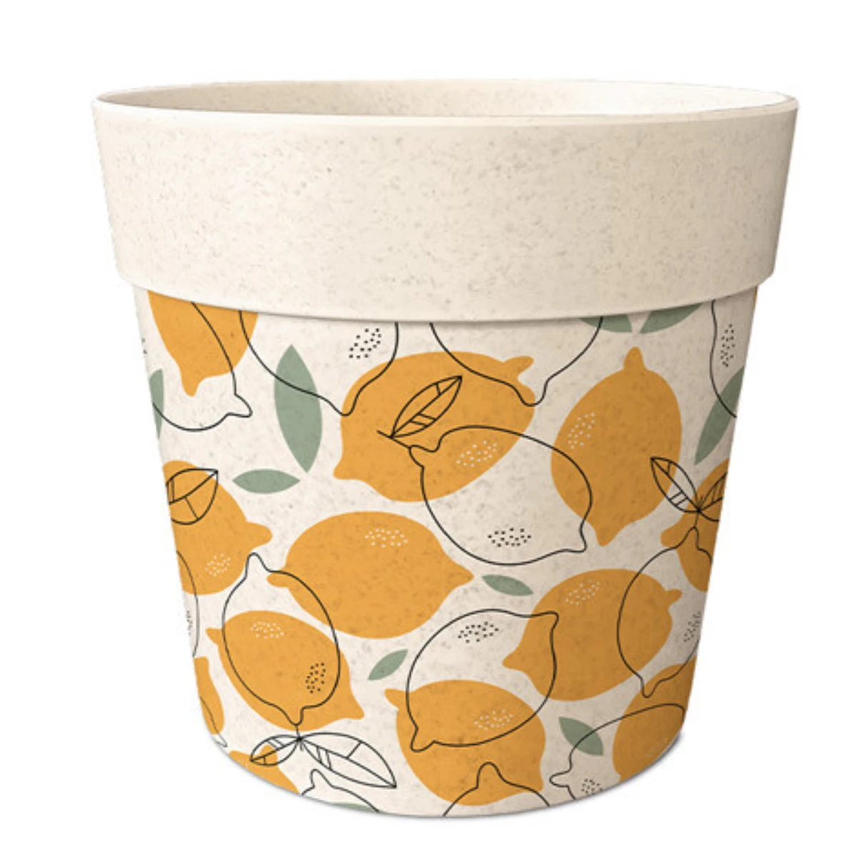 Cache Pot En Fibre De Bambou - Citrons - 13.5 Cm – Image 2