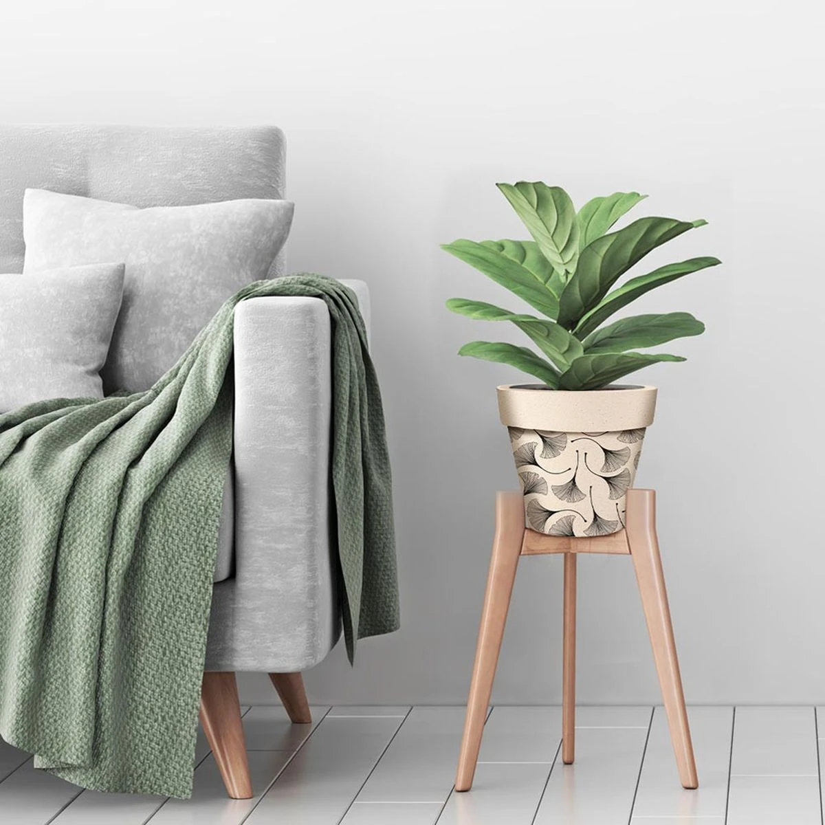 Cache Pot En Fibre De Bambou - Ginkgo