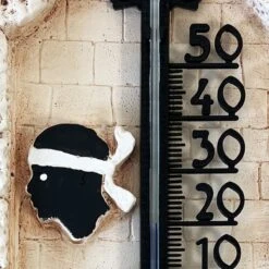 Grand Thermomètre Artisanal En Plâtre - Corse - Modèle Ocre