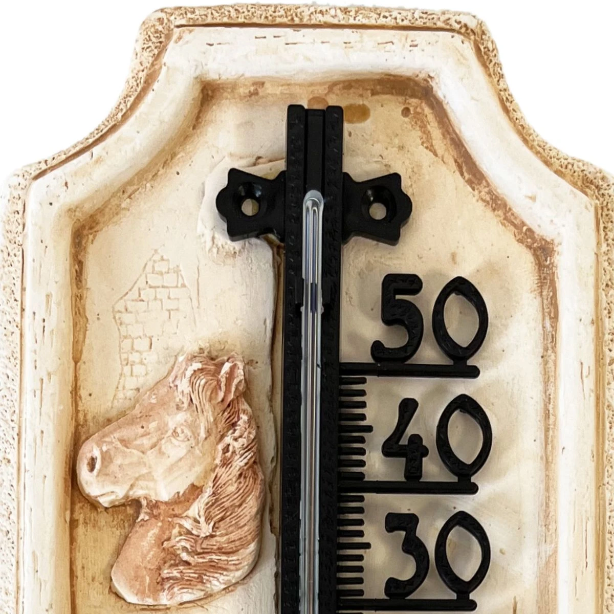 Grand Thermomètre Artisanal En Plâtre - Camargue - Ocre